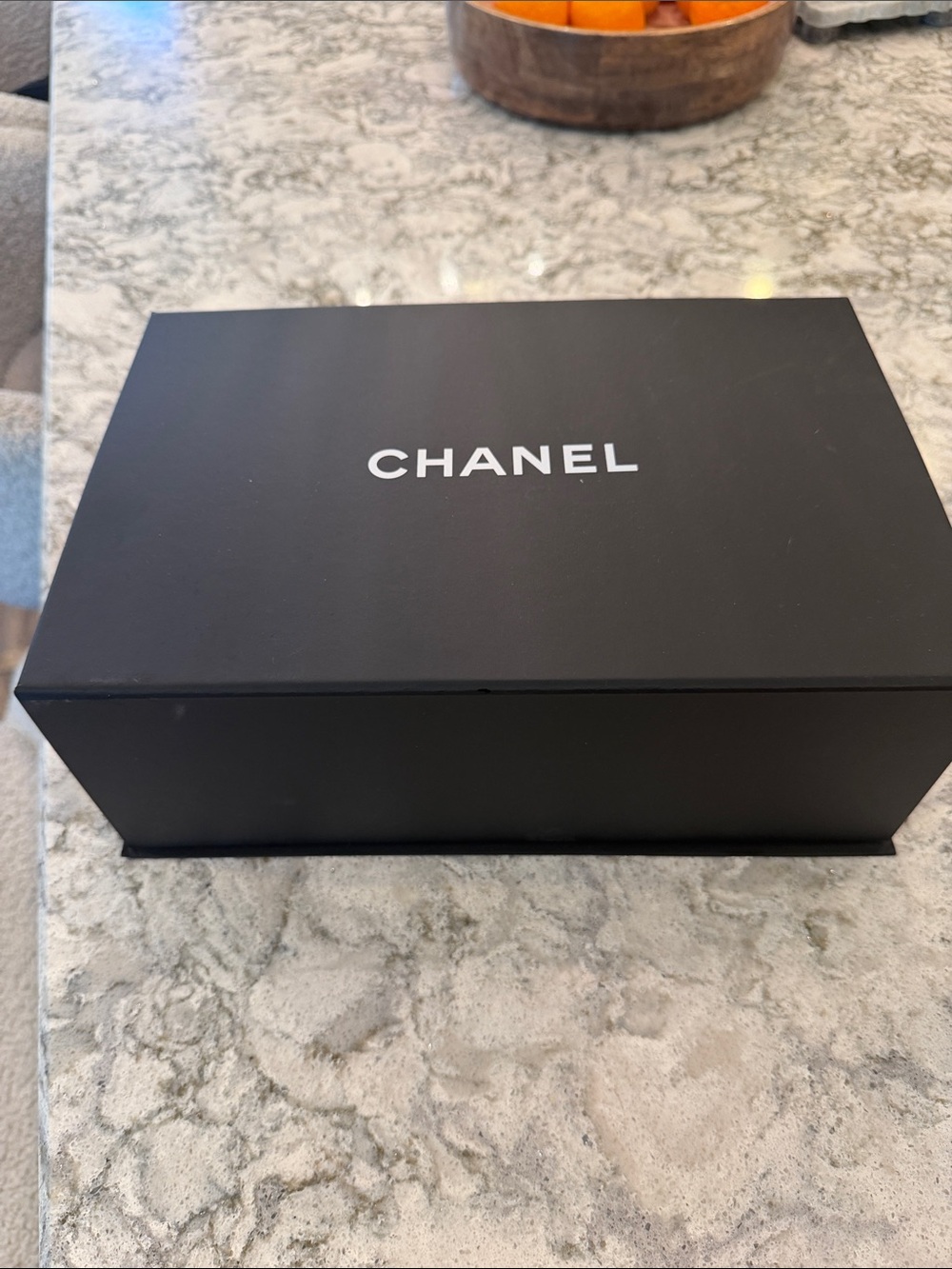 CHANEL Black Matte Organizer Box with White Logo
